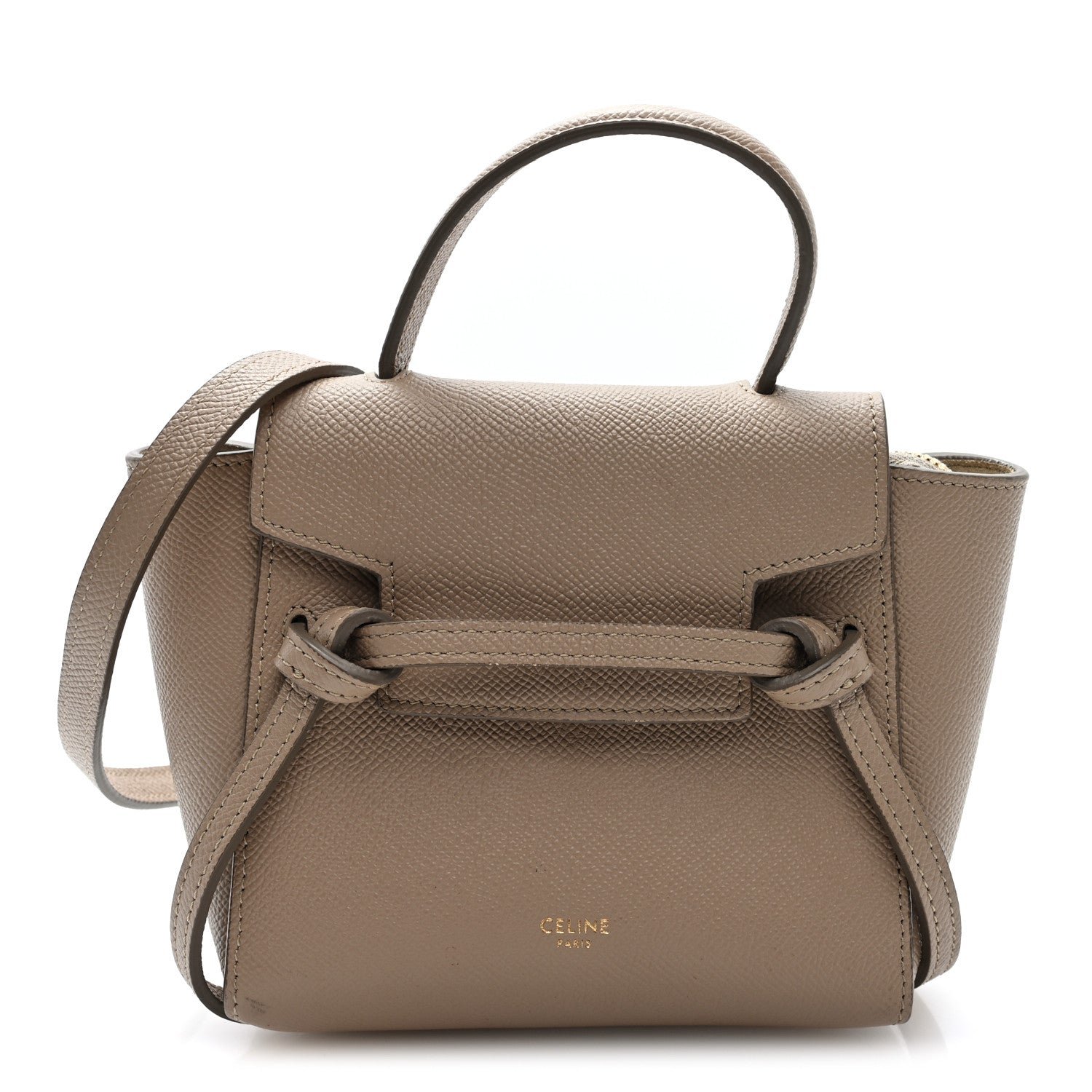 Celine Grained Calfskin Pico Belt Bag Light Taupe
