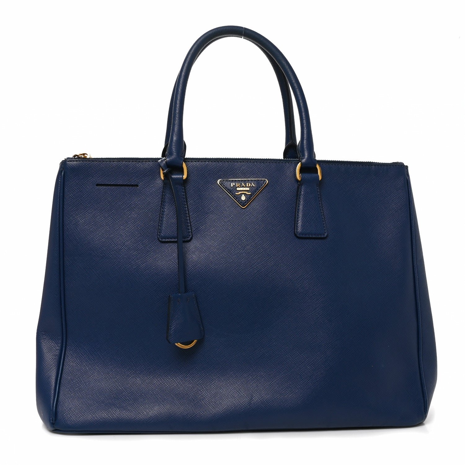 Prada Saffiano Large Galleria Double Zip Tote Bluette