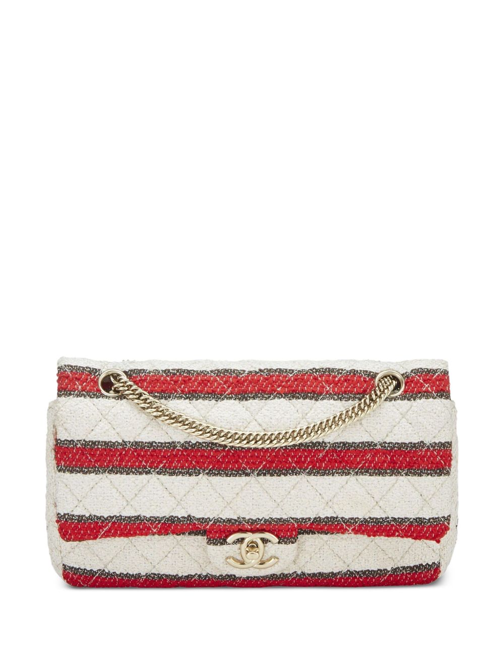2009 medium Classic Flap striped shoulder bag