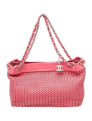 Woven Leather CC Charm Tote