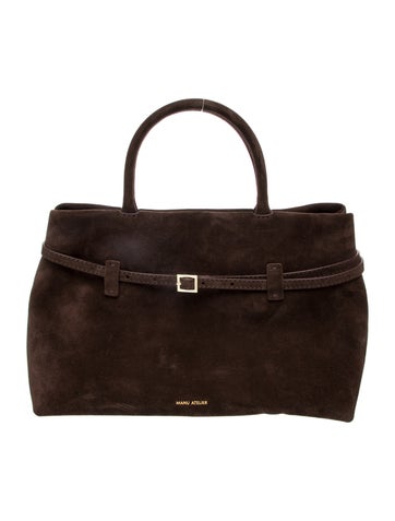 Manu Atelier Suede Top Handle Bag