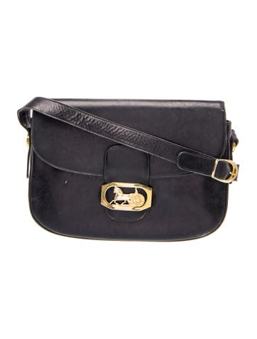 Leather Horse Carriage Flap Bag Vintage