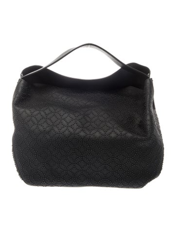 Leather Diamond Stud Hobo