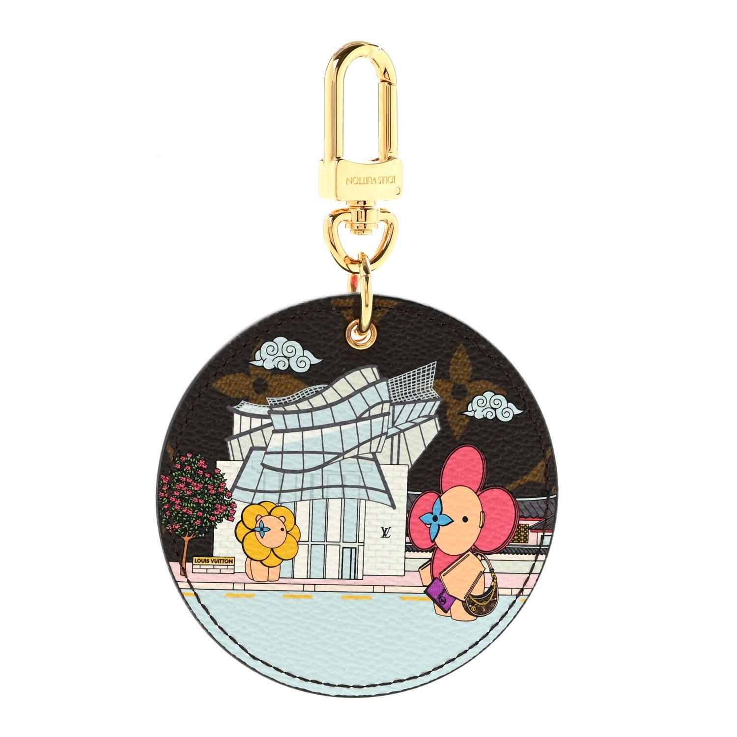 Louis Vuitton Monogram 2022 Christmas Animation Seoul Bag Charm Key Ring Light Pink