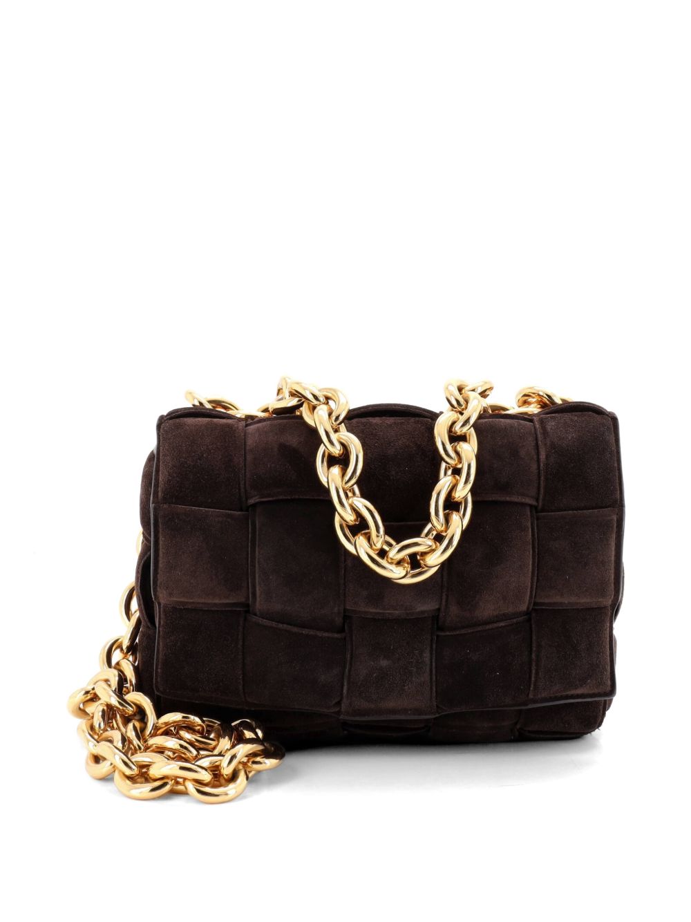 Bottega Veneta Cassette Chain Padded Maxi Intrecciato Suede crossbody bag
