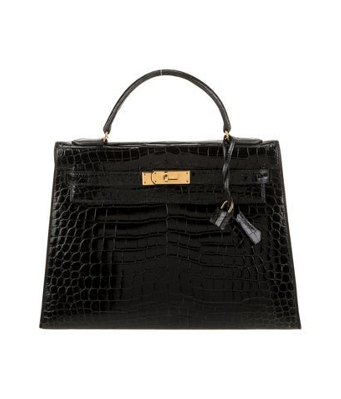 Hermes Shiny Porosus Crocodile Kelly Sellier 32
