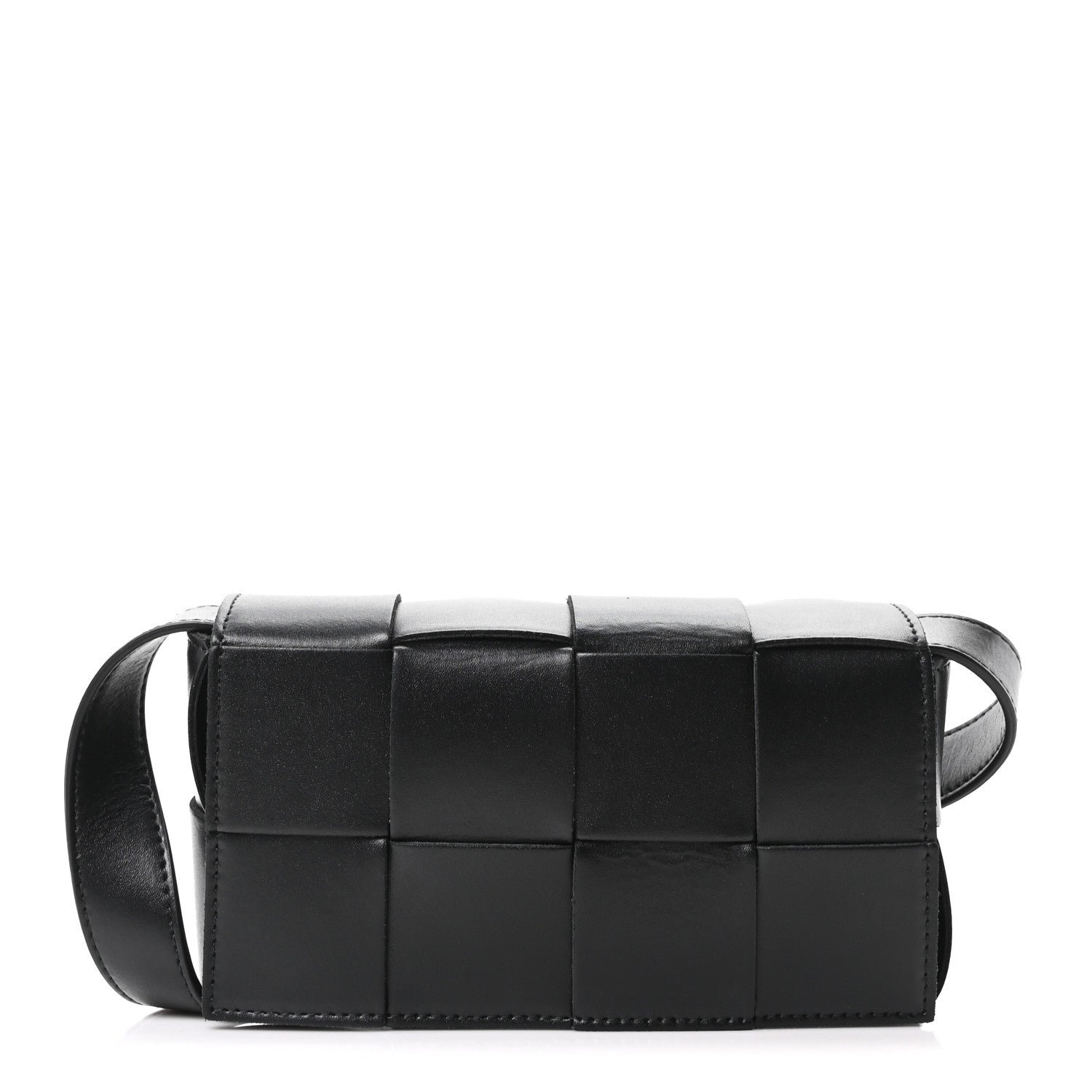 Bottega Veneta Nappa Maxi Intreccio The Belt Cassette Bag Black