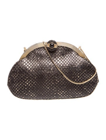 Judith Leiber Embossed Leather Clutch