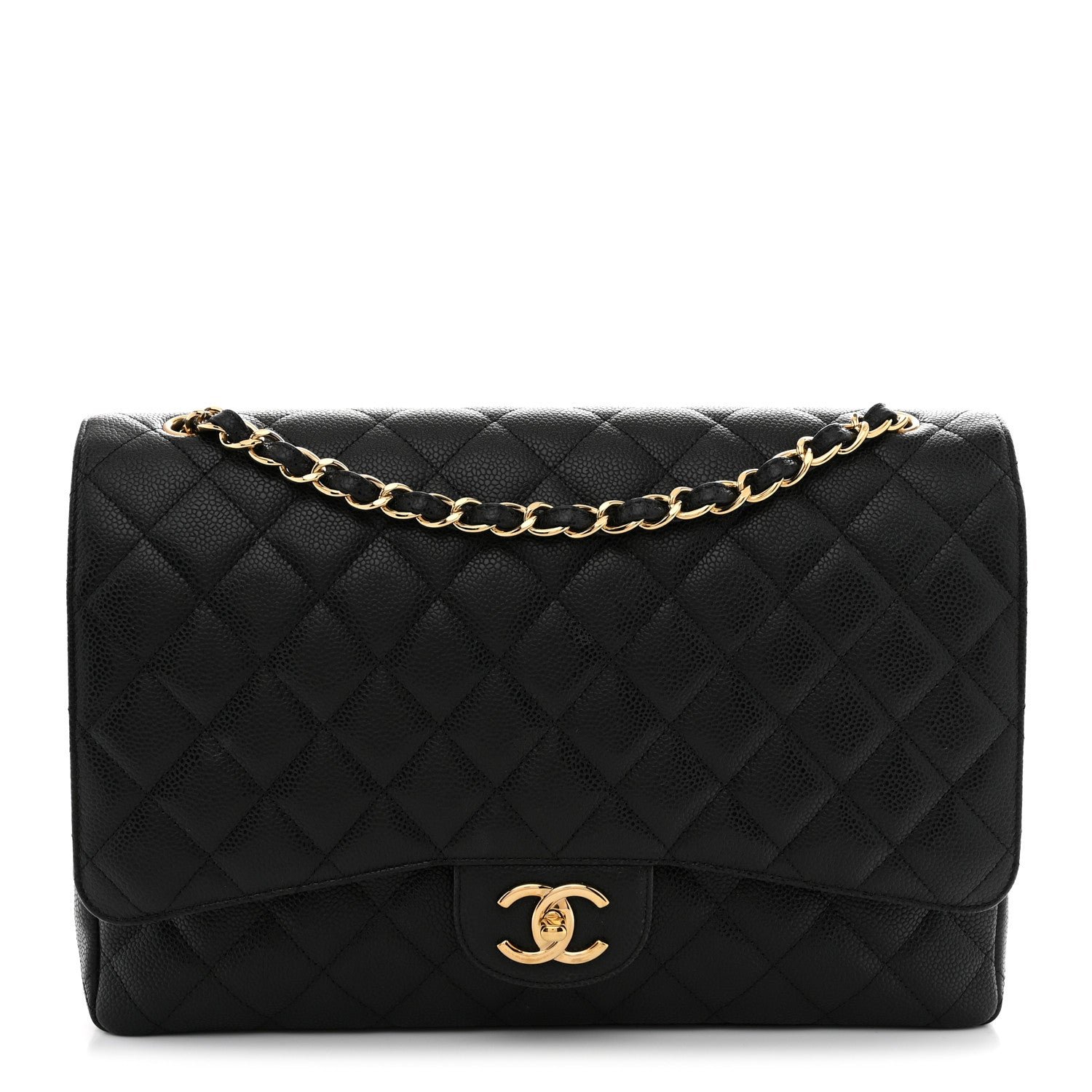 Chanel Caviar Quilted Maxi Double Flap Black