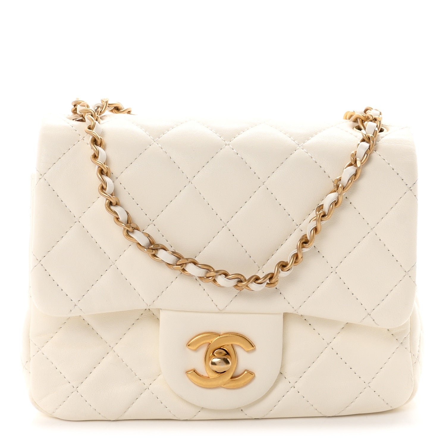Chanel Lambskin Quilted Mini Pearl Crush Flap White