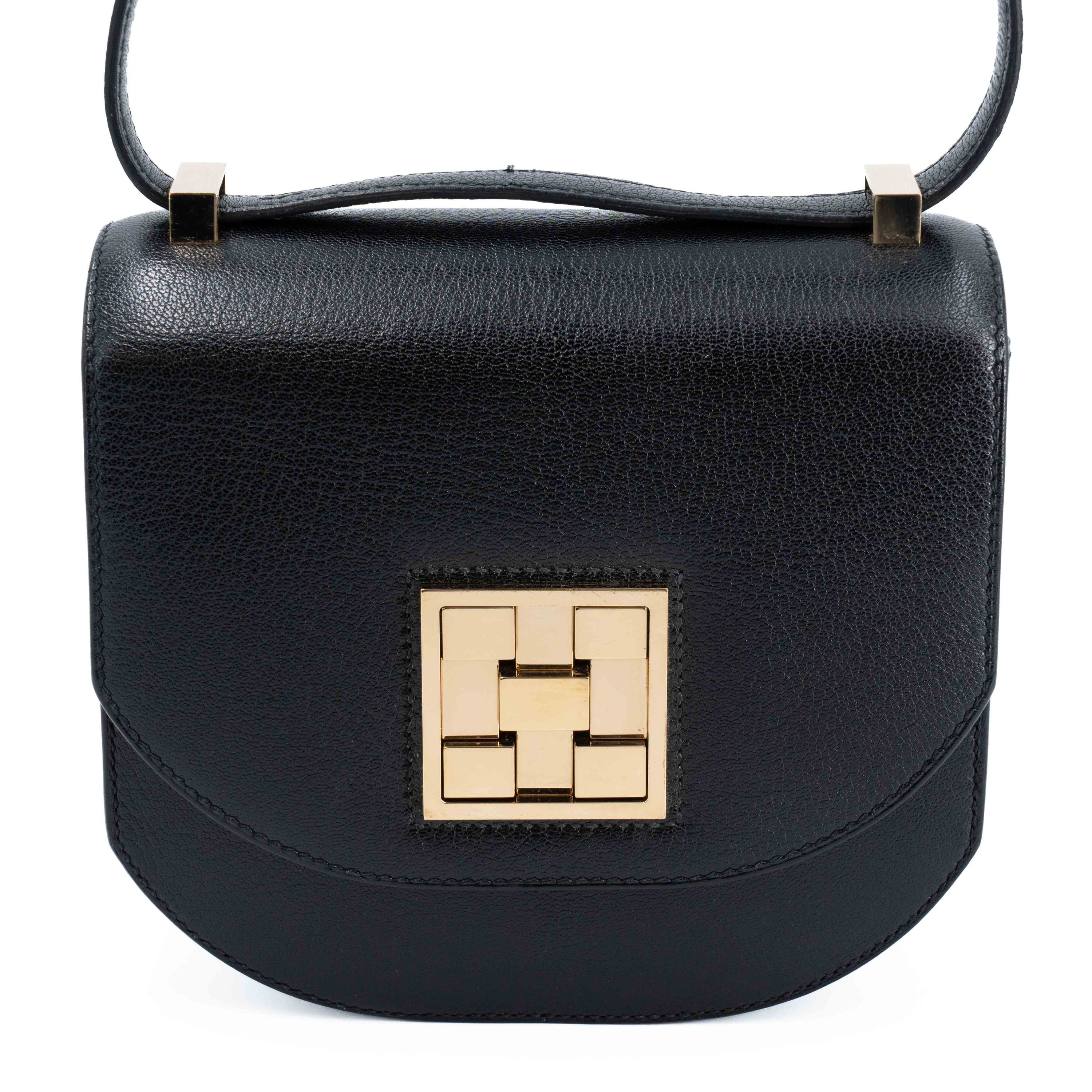 Hermes Very Good ( Rank A) HERMÈS Mosaique Mini Noir (89) Chamkila Gold hardware Y (2020)