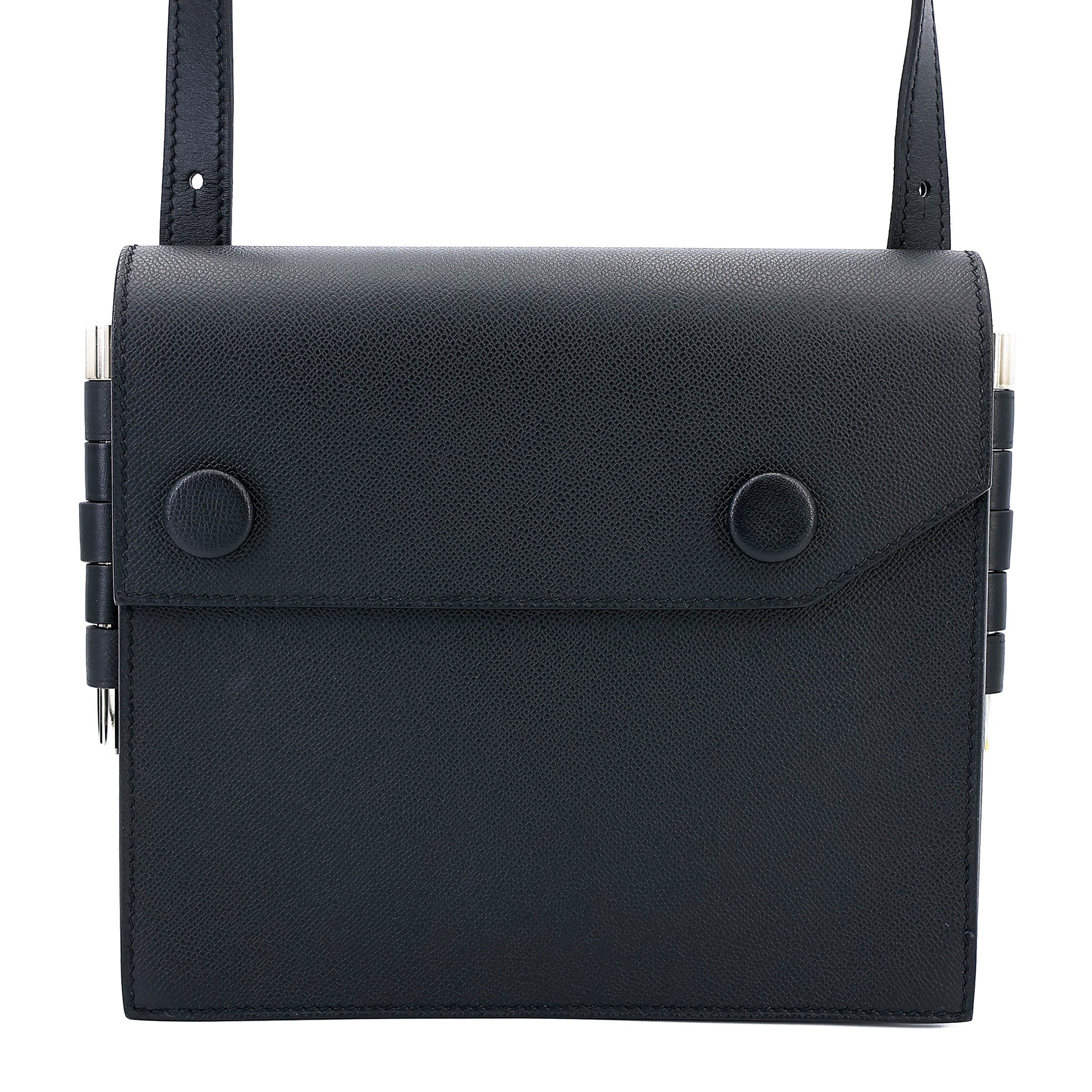 Very Good ( Rank A) HERMÈS Twins Shoulder Bag Noir (89) Monsieur Sombrero Palladium hardware D (2019)