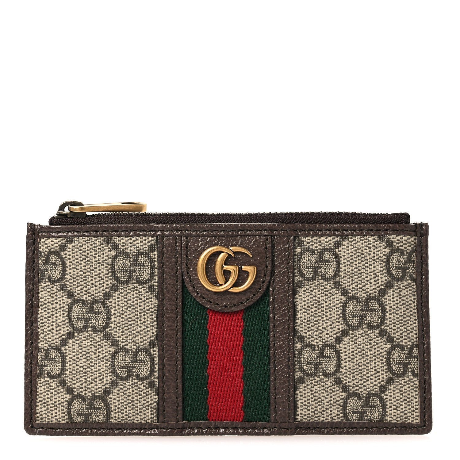 Gucci GG Supreme Monogram Web Ophidia Coin Case Brown