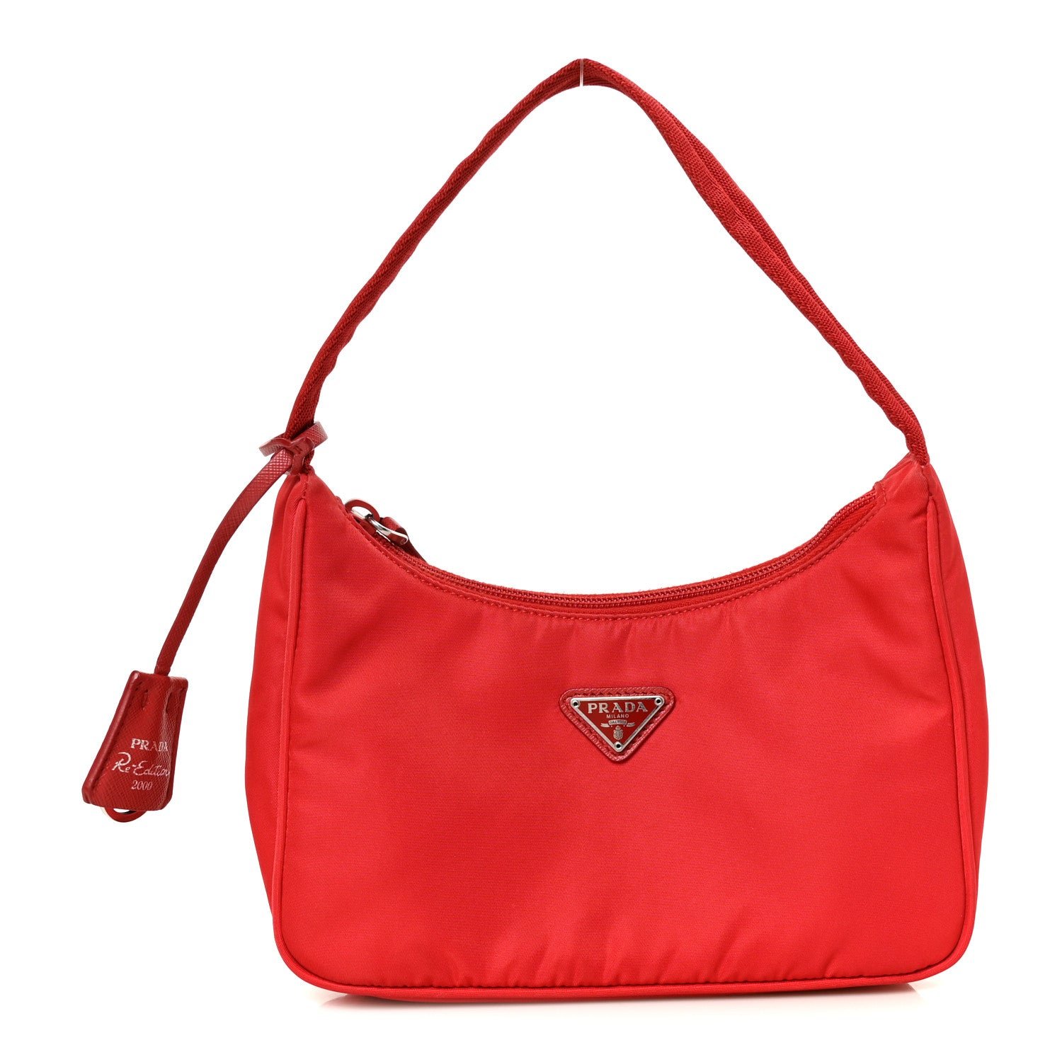 Prada Tessuto Nylon Mini Re-Edition 2000 Bag Rosso