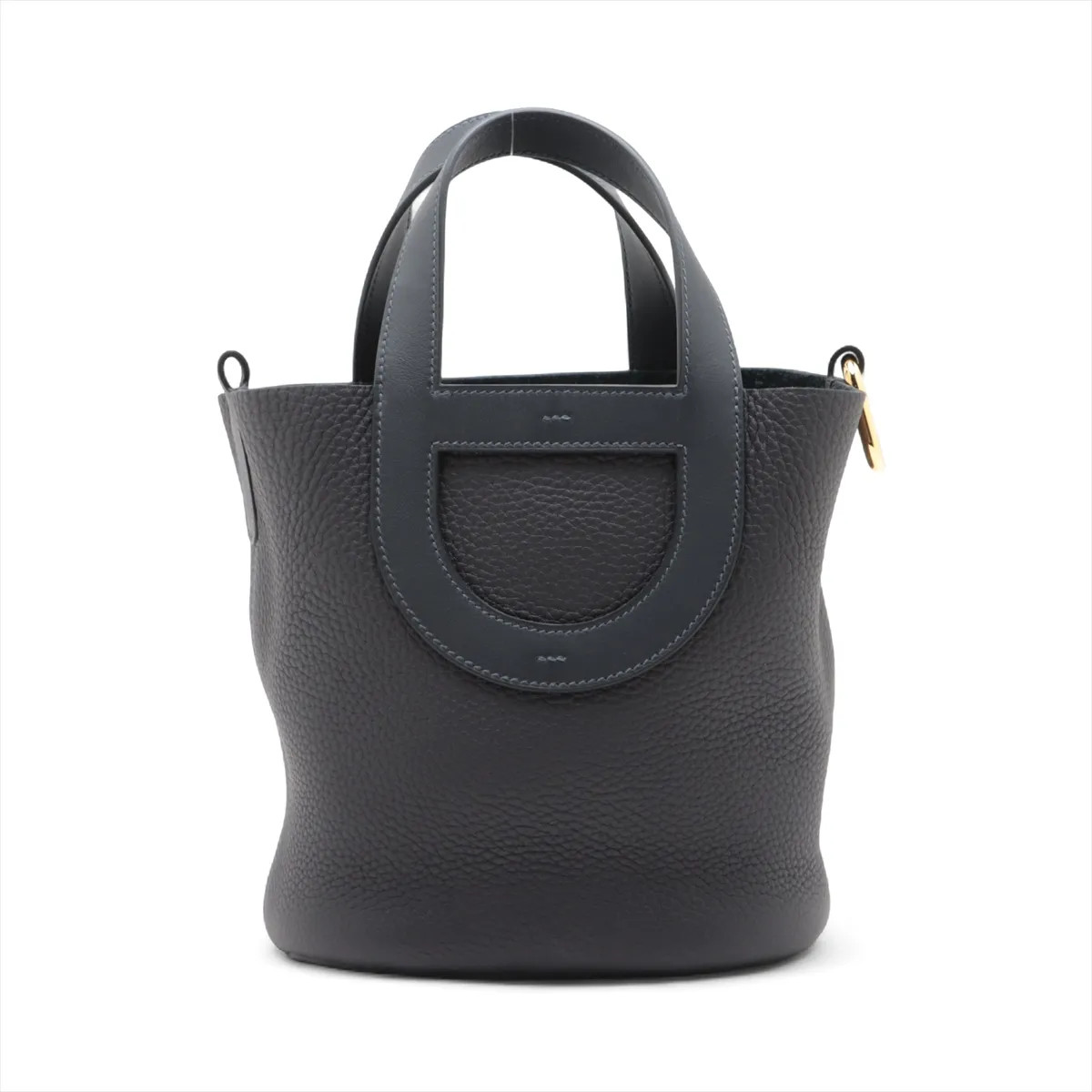 Hermès In the loop 18 Taurillon Clemence x Vaux Swift Blue nuit Gold Metal Fitti