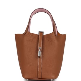 Hermes Hermes Picotin Lock 18 Eclat Gold and Rose Sakura Clemence Palladium Hardware