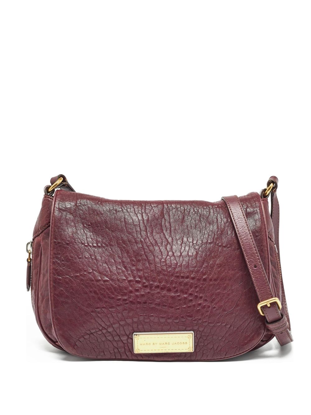pre-owned crinkled leather shoulder bag
