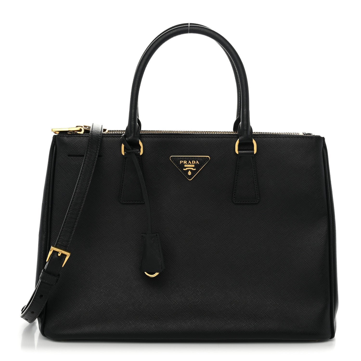 Prada Saffiano Lux Medium Galleria Double Zip Tote Black