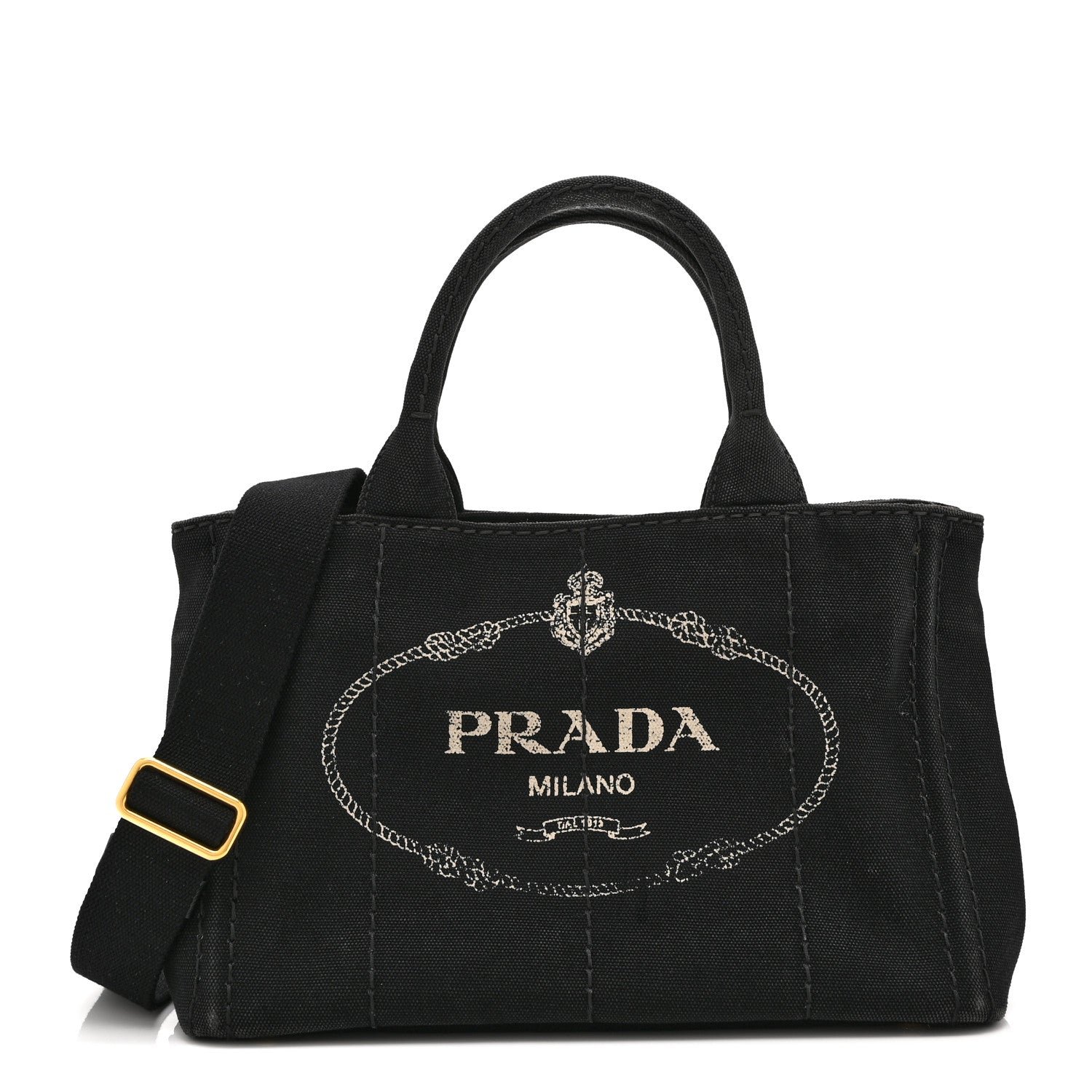 Prada Canapa Small Logo Tote Black
