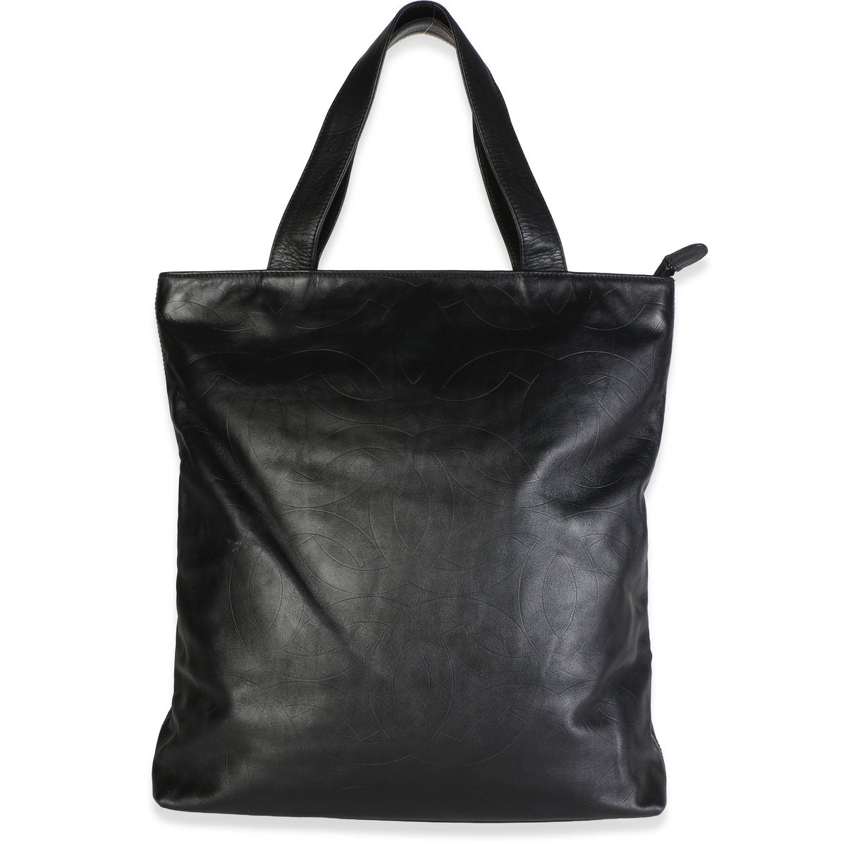 Vintage Black Embossed Lambskin CC Tote