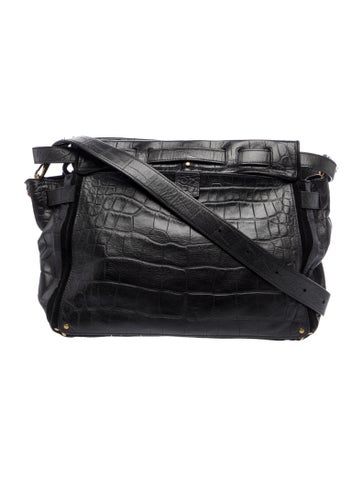 Embossed Leather Top Handle Bag