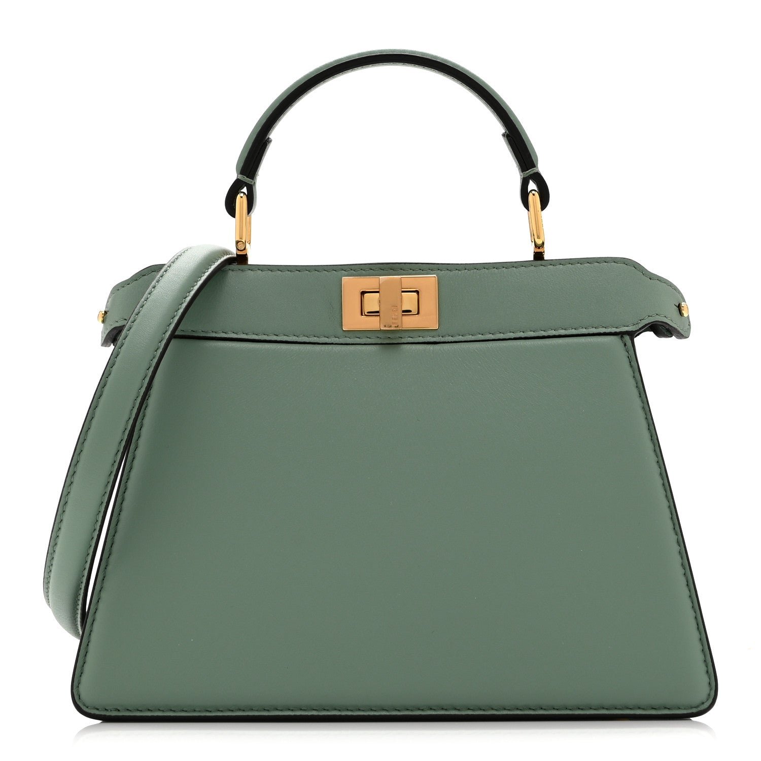 Fendi Shiny Nappa Petite Peekaboo I SEE U Satchel Menta