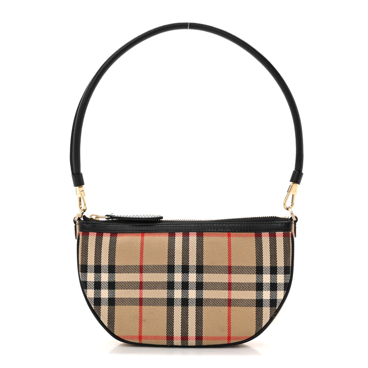 Burberry Vintage Check Calfskin Olympia Slim Pouch Archive Beige
