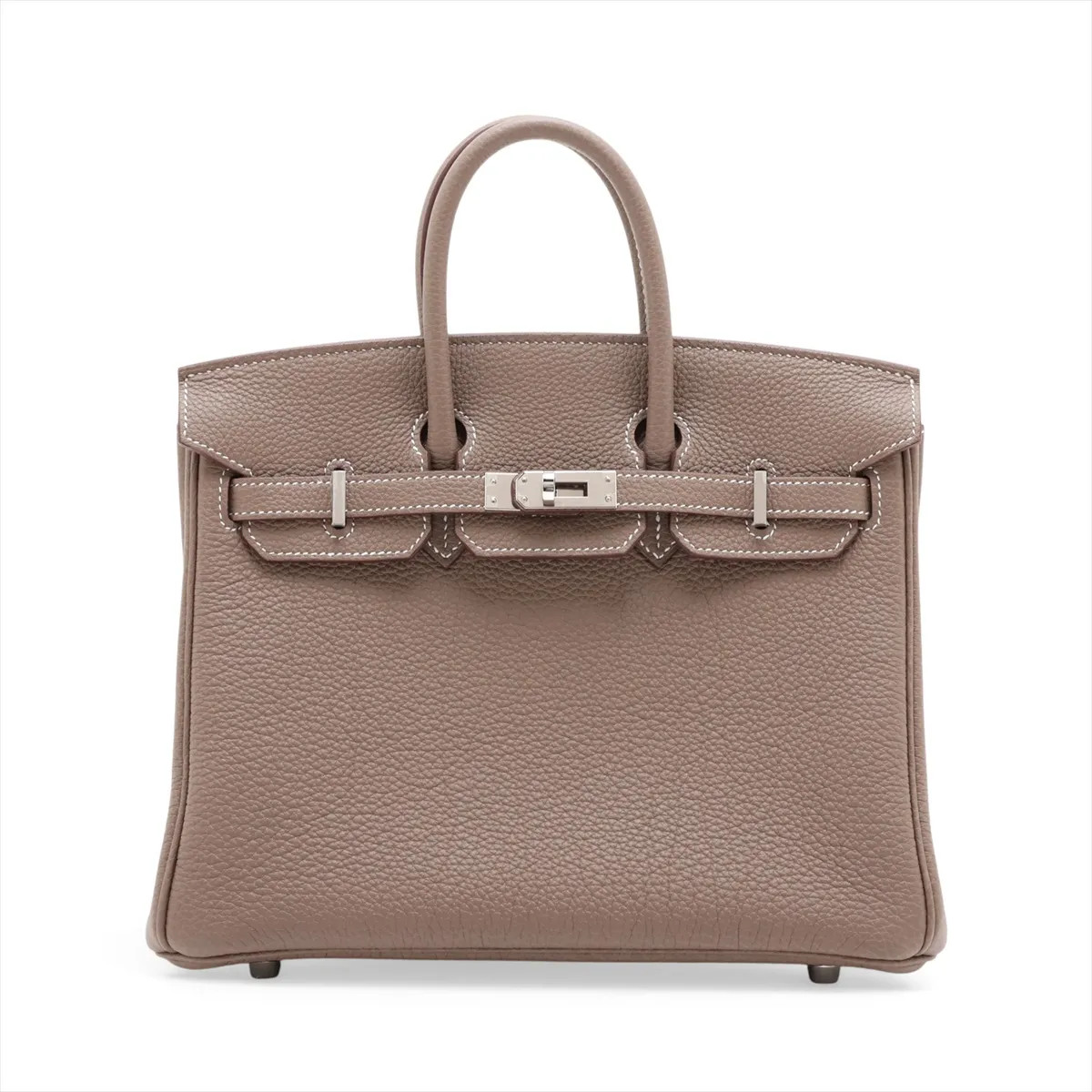 Hermès Birkin 25 Le Tournay Togo Etoupe Silver Metal Fittings