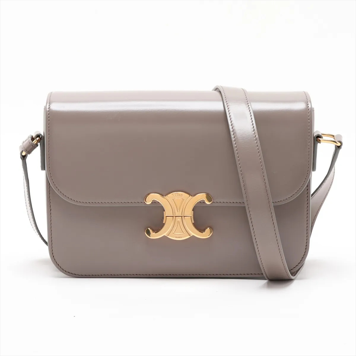 Celine Triomphe Classic Leather Shoulder bag Gray
