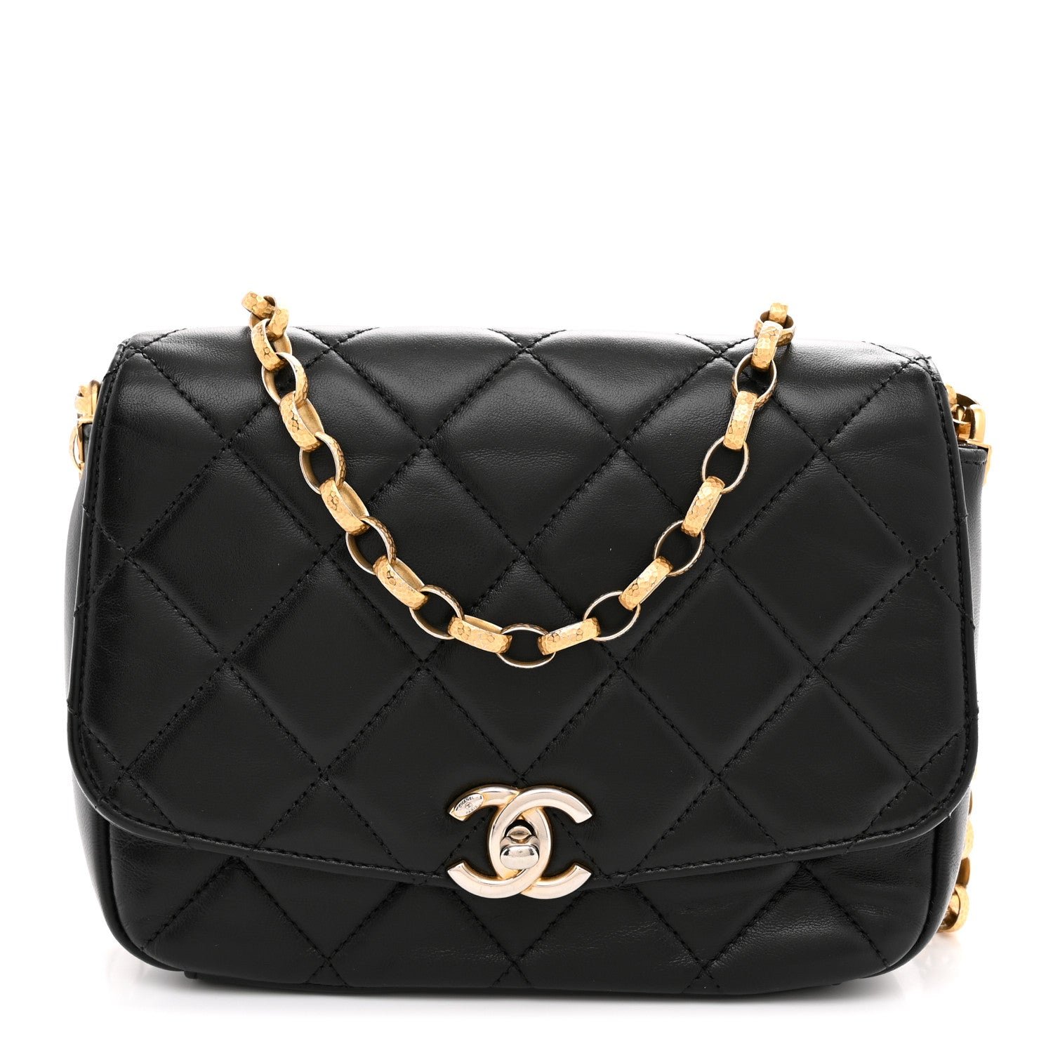 Chanel Lambskin Quilted CC Coin Flap Bag Black