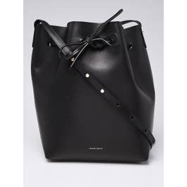 Mansur Gavriel Mansur Gavriel Black/Royal Vegetable Leather Large Bucket Bag