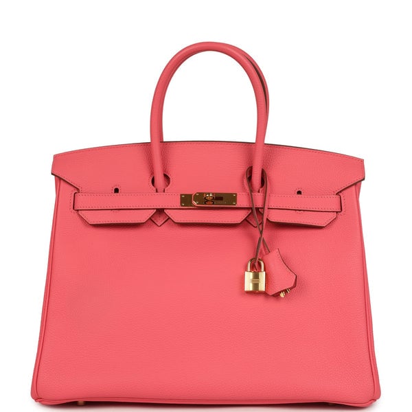 Hermes Pre-owned Hermes Birkin 35 Rose Lipstick Togo Gold Hardware
