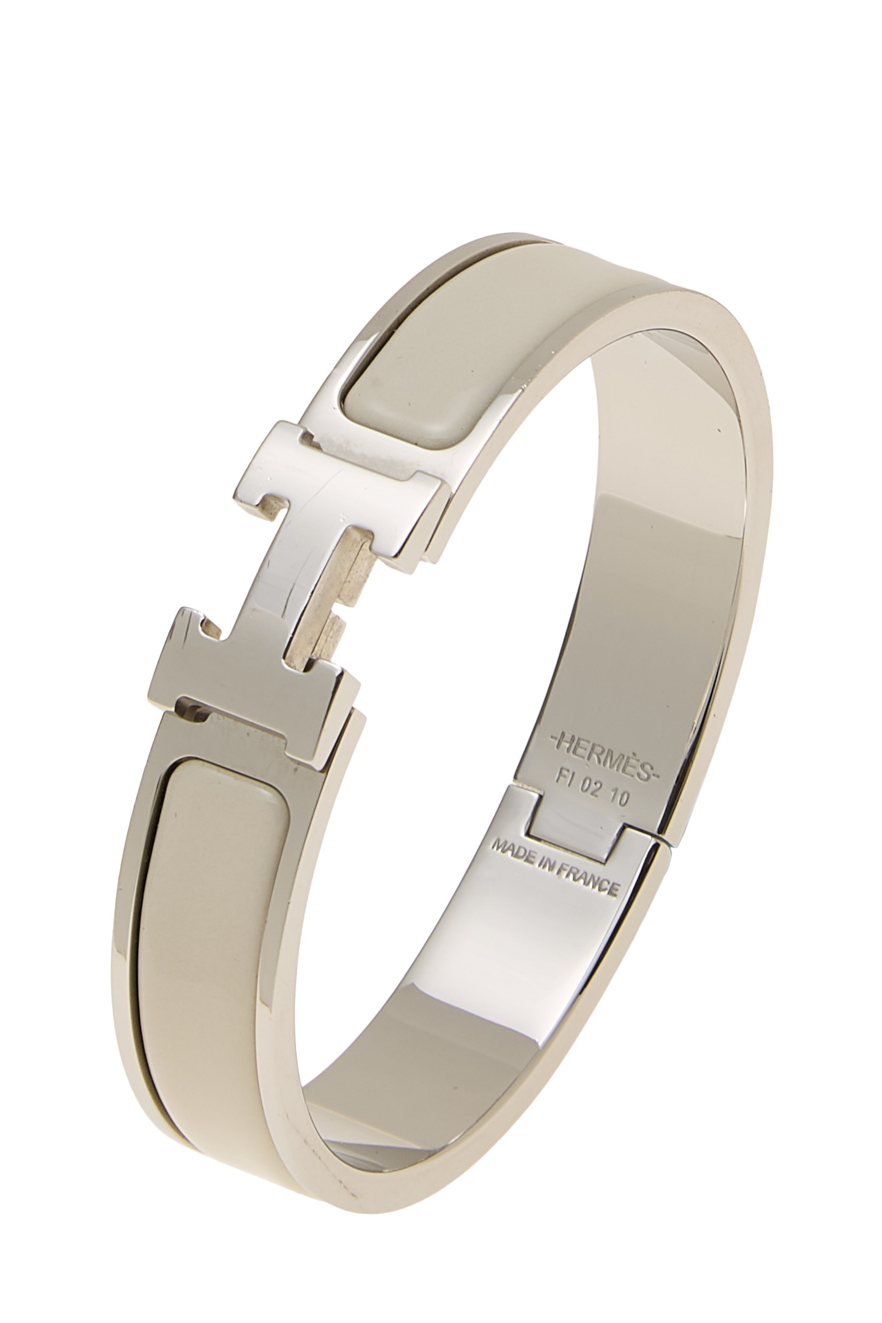 Hermes White Clic Clac H Narrow