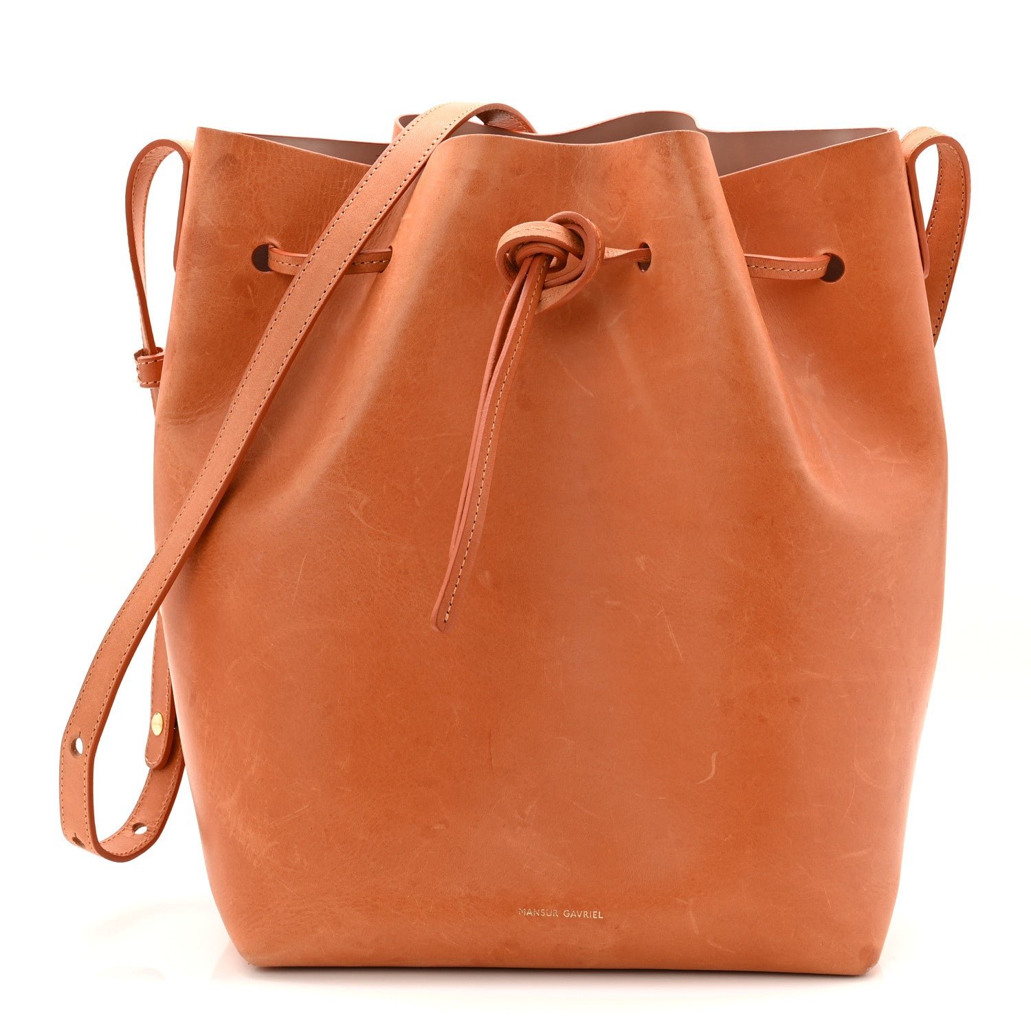 Mansur Gavriel Mansur Gavriel Vegetable Tanned Calfskin Bucket Bag Cammello Rosa