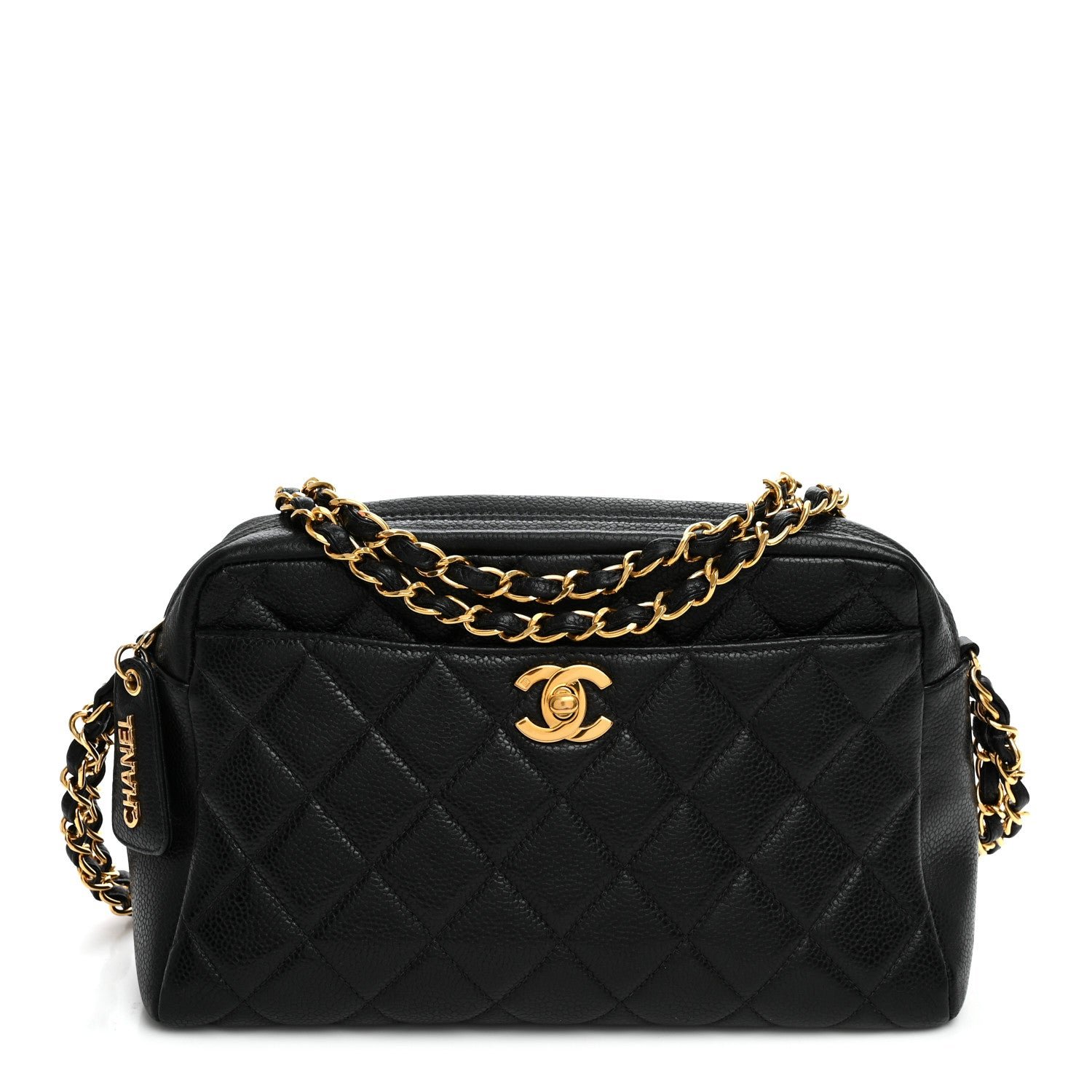 Caviar Quilted Camera Case Black