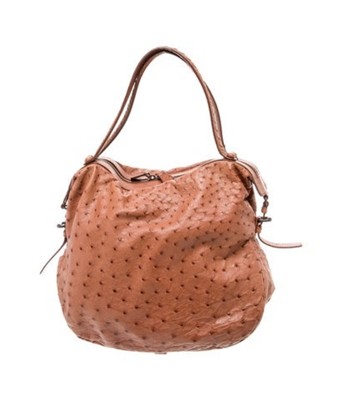 Bottega Veneta Veneta Ostrich Top Handle Bag