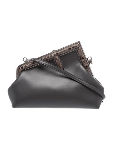 Leather First Grey & Animal Print Trim Crossbody Bag
