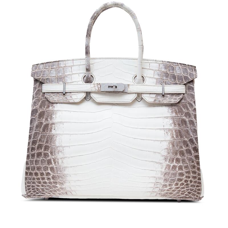 Hermes White Matte Niloticus Crocodile Himalaya Birkin 35, 18K White Gold and Diamond Hardware, 2024