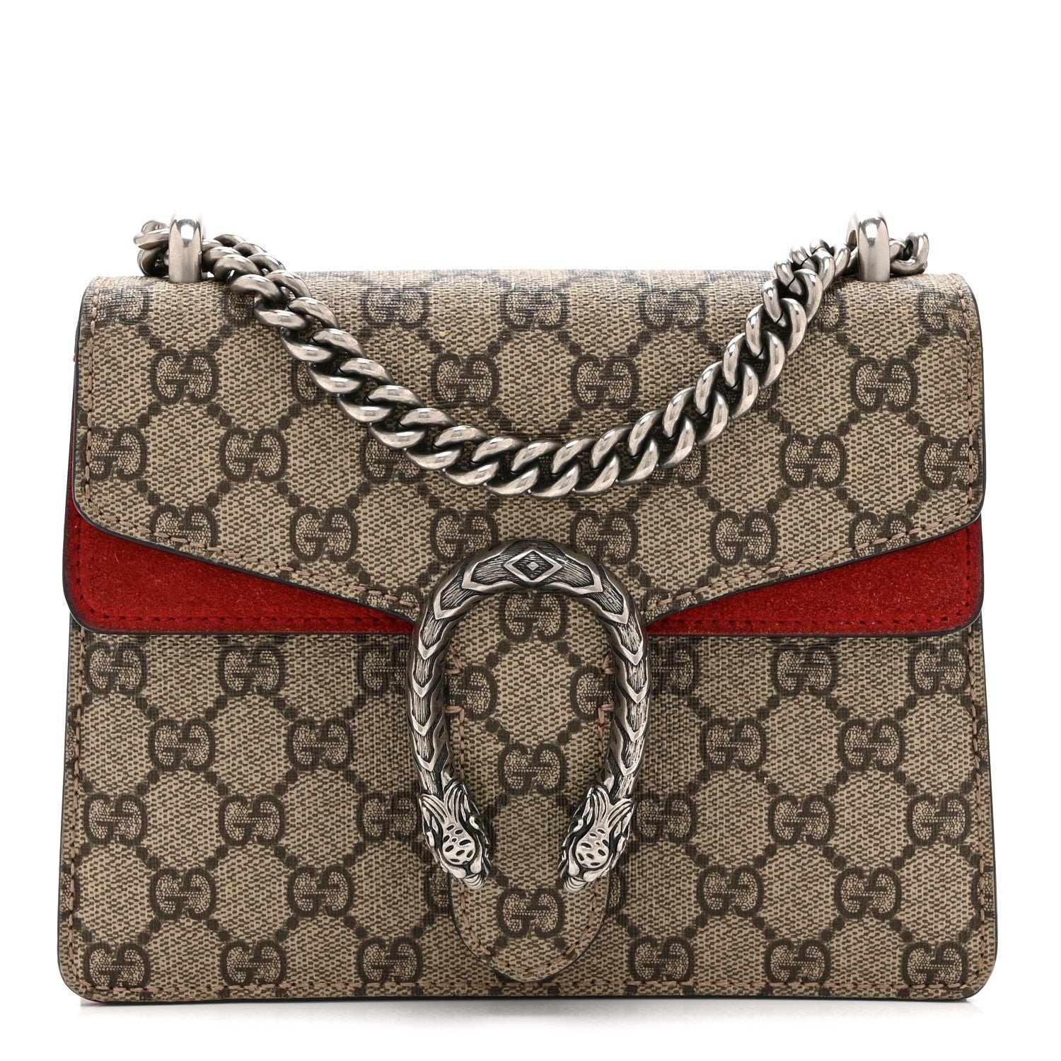 Gucci GG Supreme Monogram Mini Dionysus Shoulder Bag Hibiscus Red