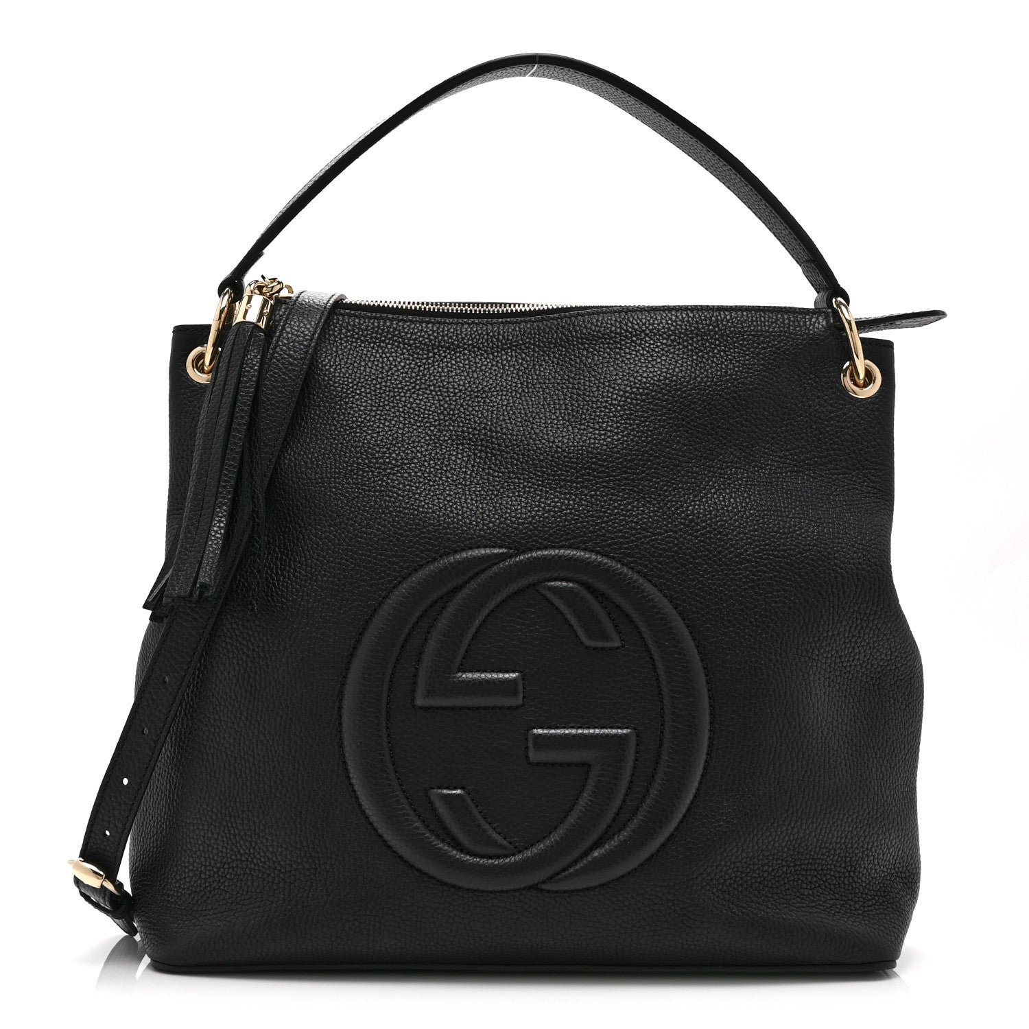 Gucci Pebbled Calfskin Large Soho Hobo Black