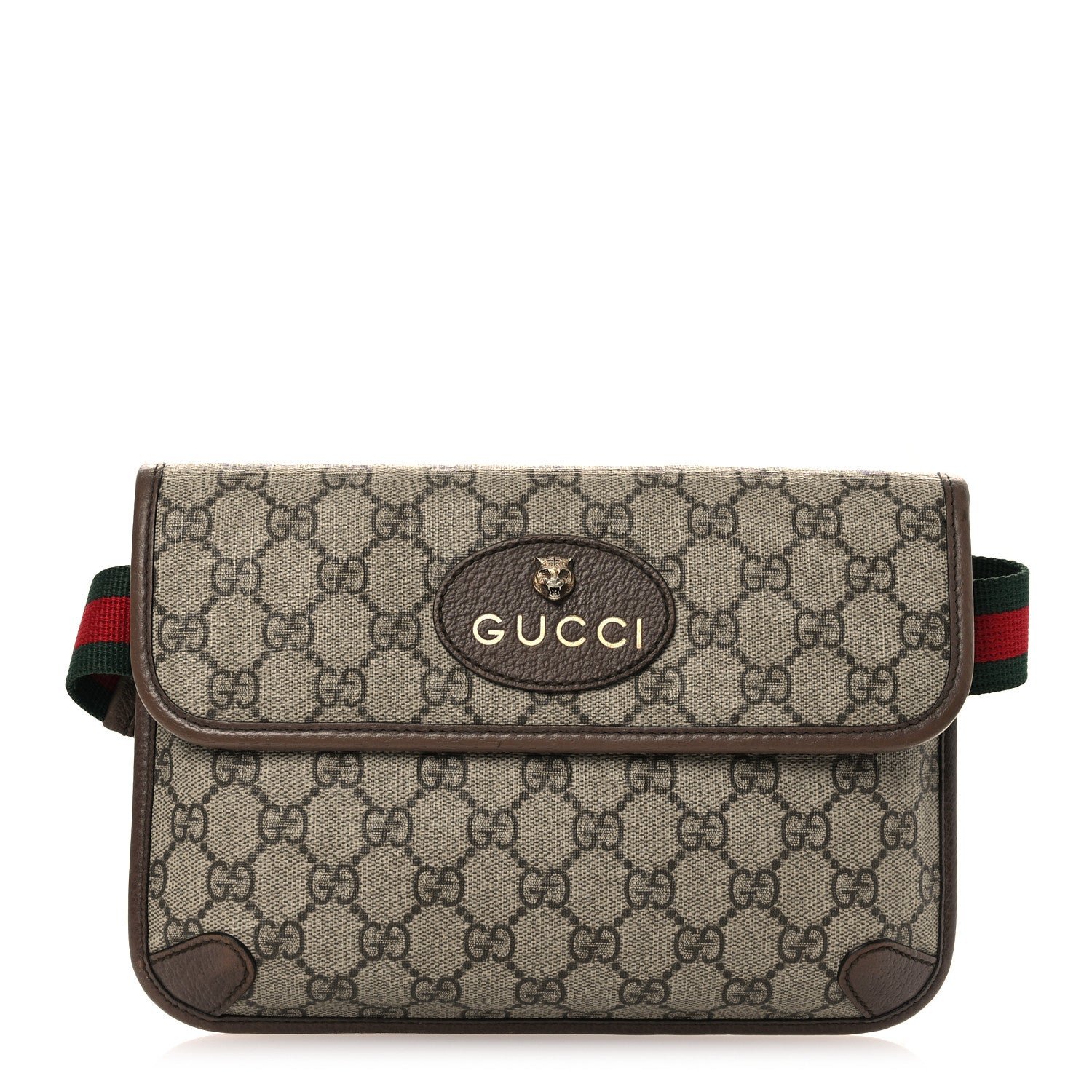 Gucci Gucci GG Supreme Monogram Neo Vintage Web Belt Bag Brown