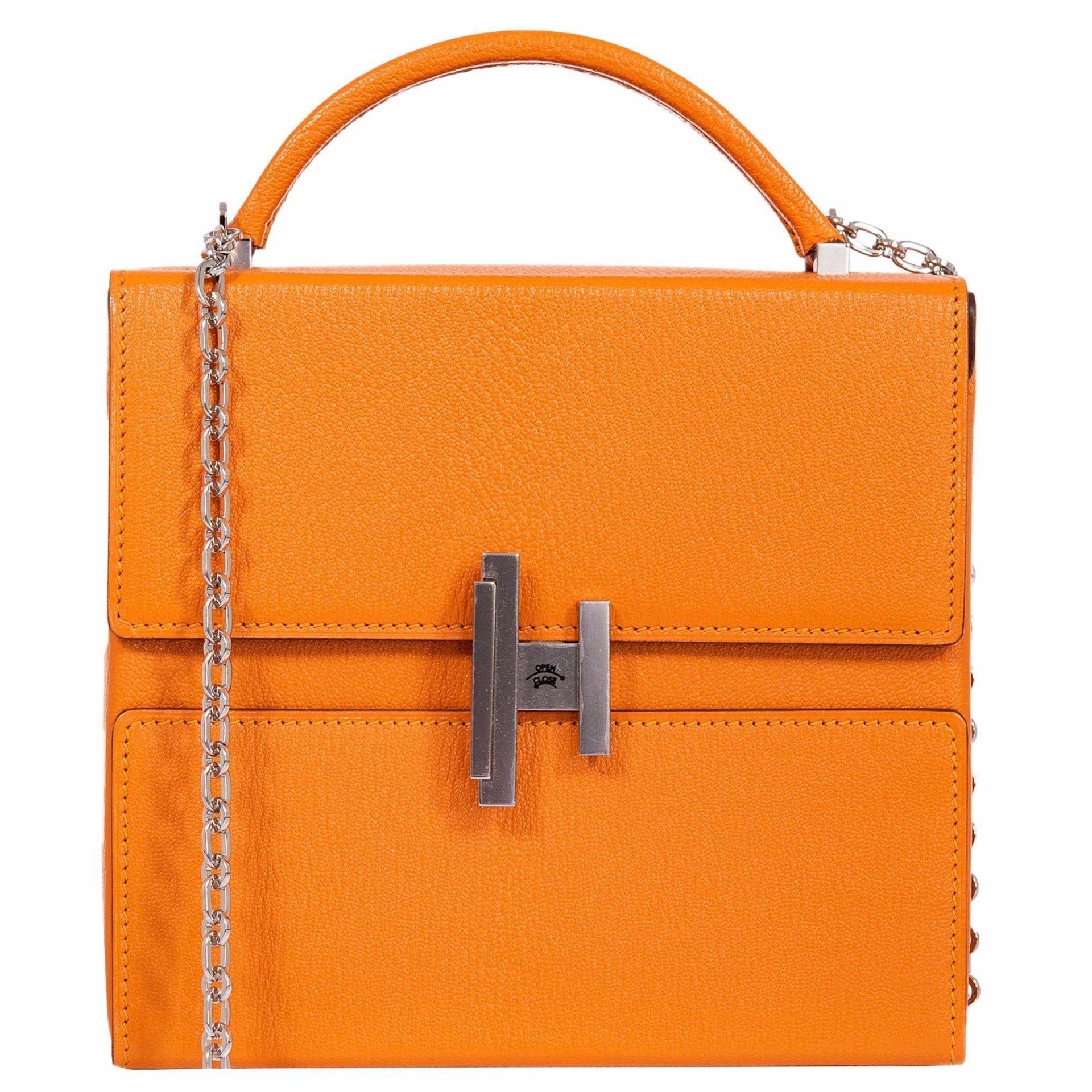 Hermes Hermès Cinhetic Bag Abricot Chevre Mysore Palladium Hardware