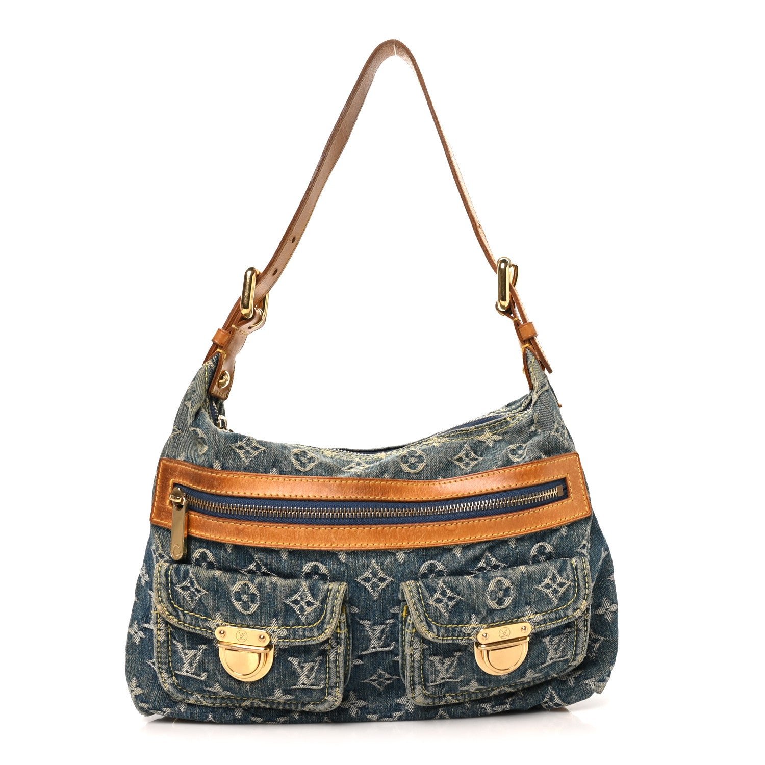 Louis Vuitton Monogram Denim Baggy PM Blue Blue