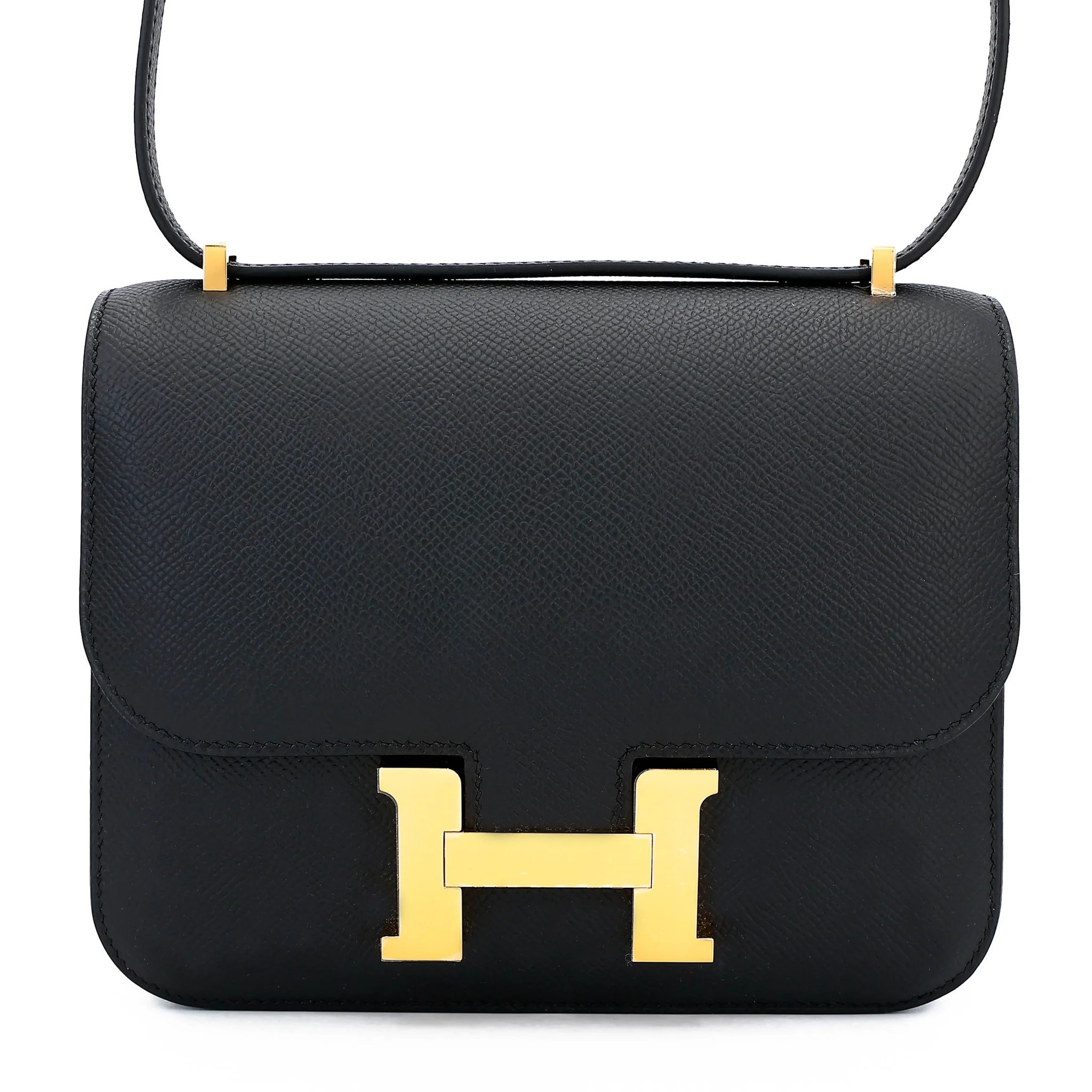 Brand New ( Rank N ) HERMÈS Constance Mini 19 Mirror Noir (89) Epsom Gold hardware G (2026)