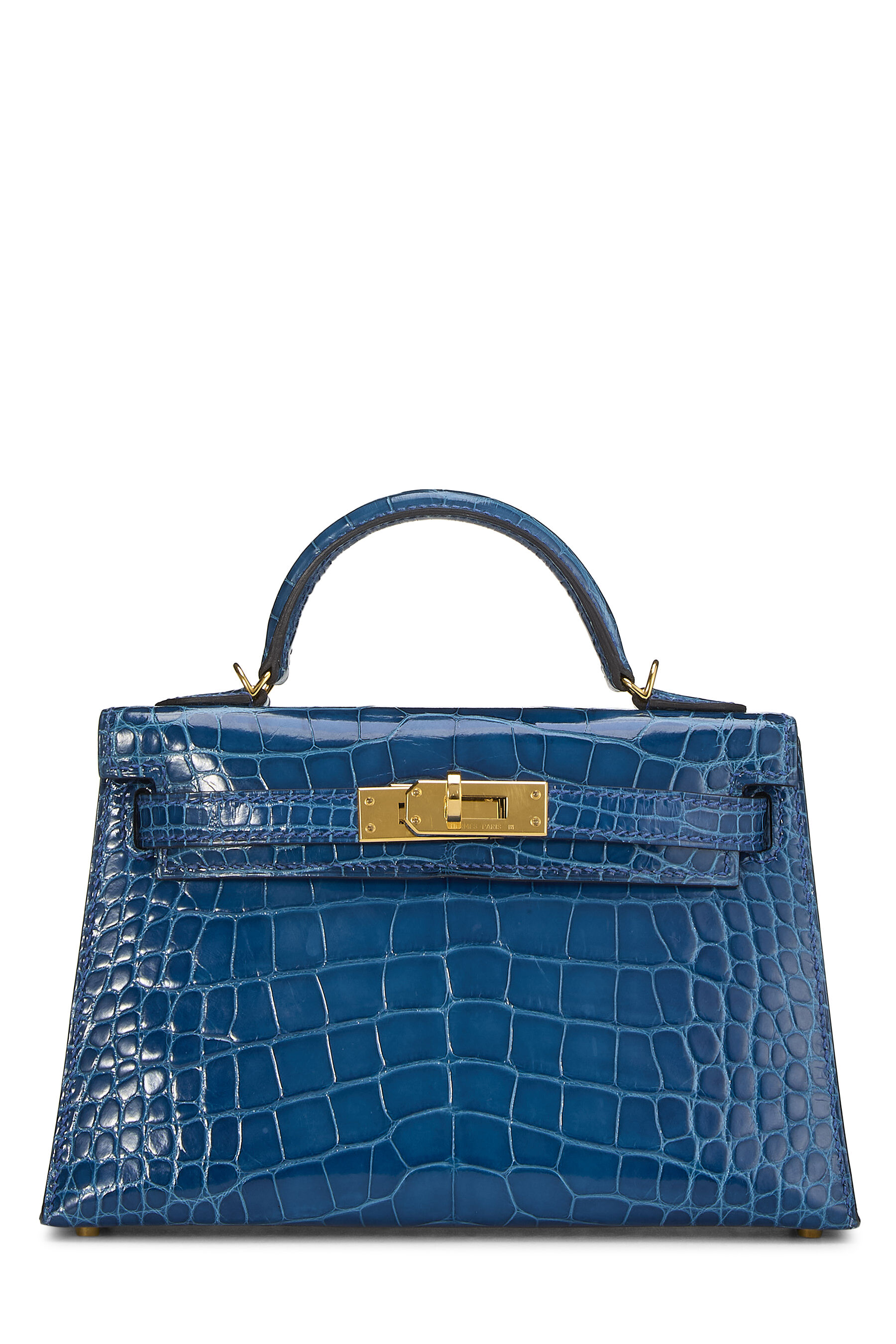 Hermes Blue Izmir Alligator Kelly Sellier 20 Mini NM
