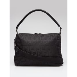 Fendi Black FF Nylon Large Lui Bag 7VA667