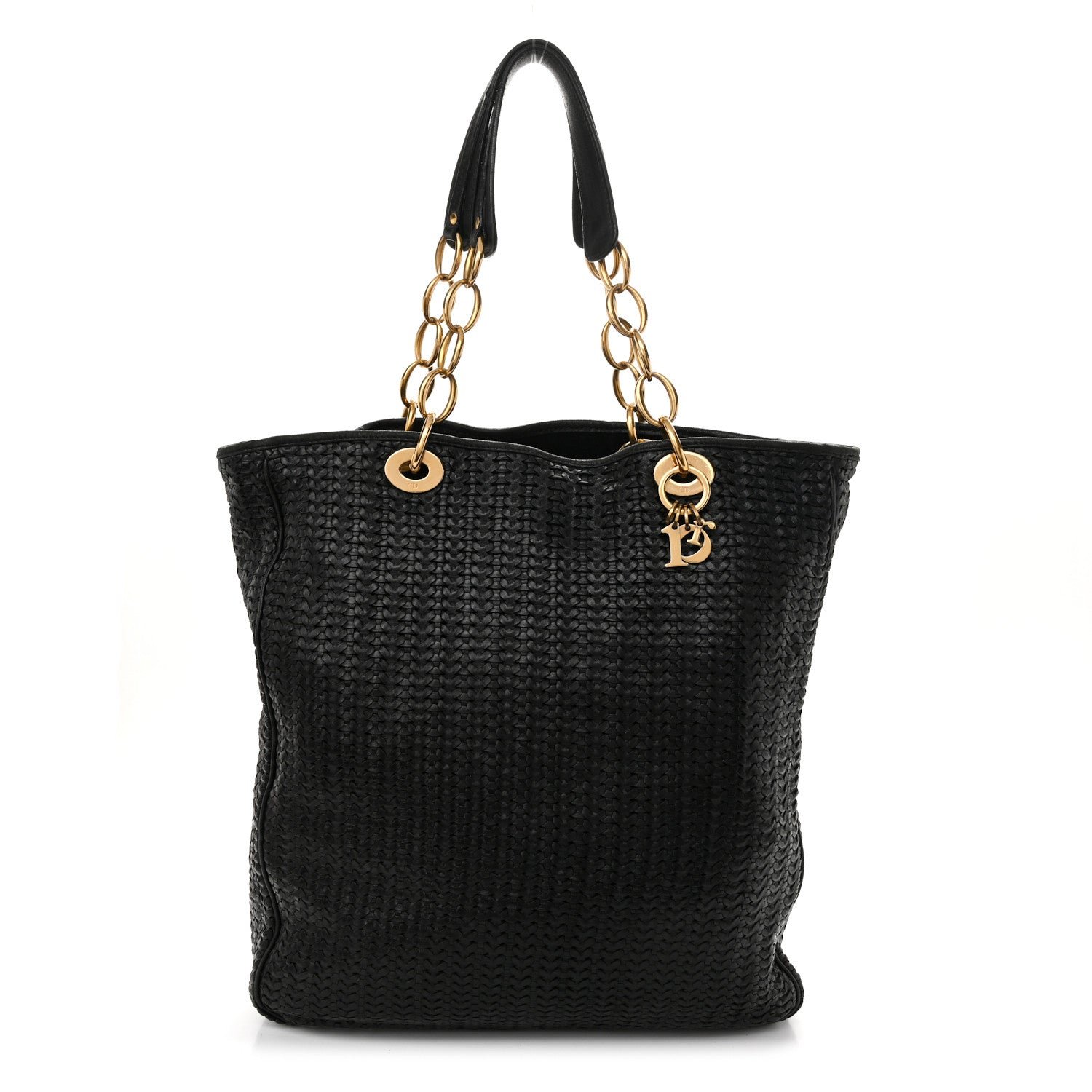 Dior Lambskin Woven Dior Soft Shopping Tote Black