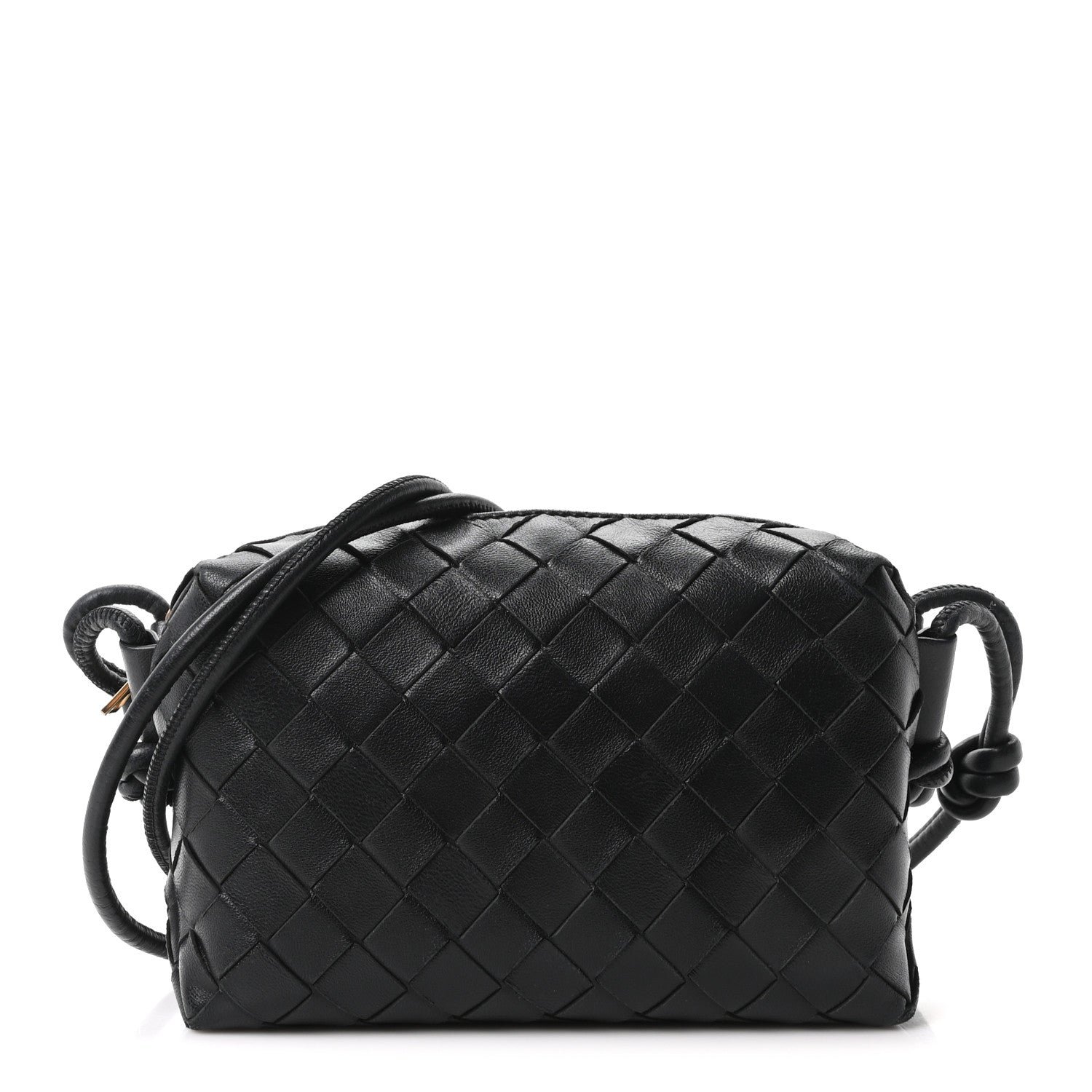 Bottega Veneta Nappa Intrecciato Mini Loop Camera Bag Black