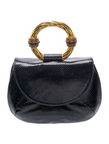 Snakeskin Top Handle Bag