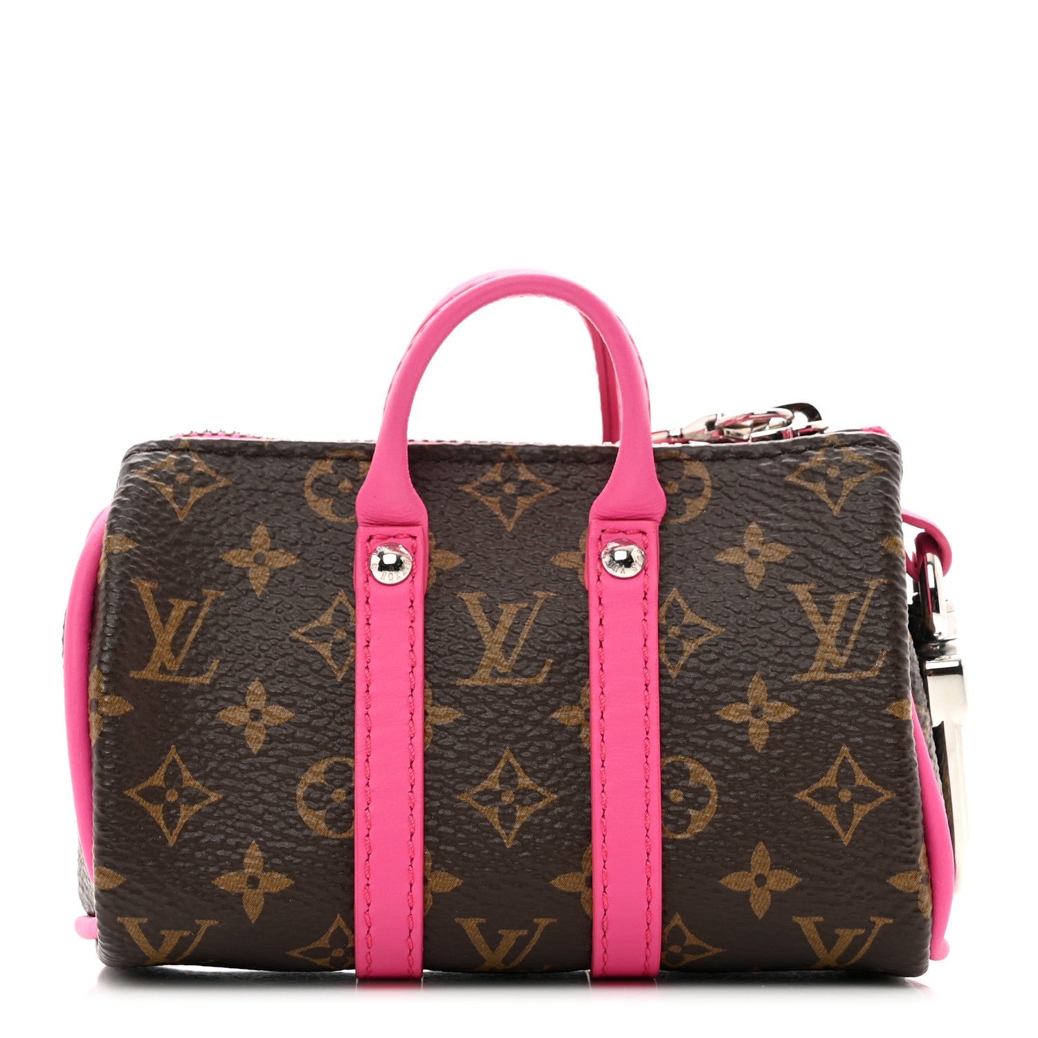 Louis Vuitton Monogram LV Colormania Mini Keepall Pouch Bag Charm Pink